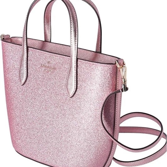 Kate Spade Glitter Glimmer Mitten Pink Satchel Crossbody - Picture 11 of 15